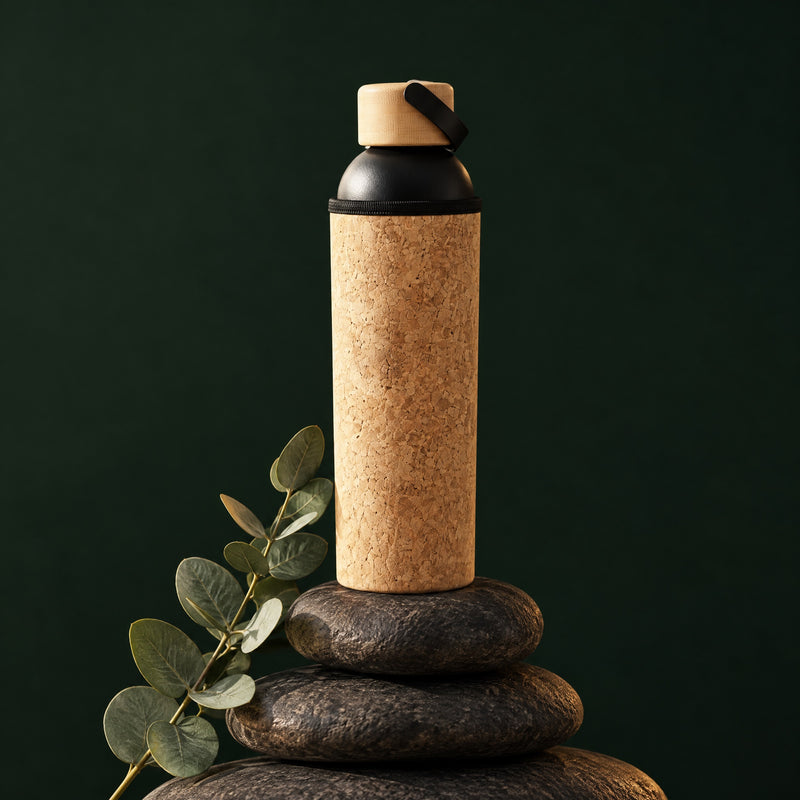 Korkki naast saunastenen en eucalyptus